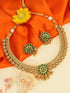 Antique Premium Gold Finish Laxmi pattern Necklace Set 10952N