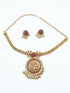 Antique Premium Gold Finish Laxmi pattern Necklace Set 11576N
