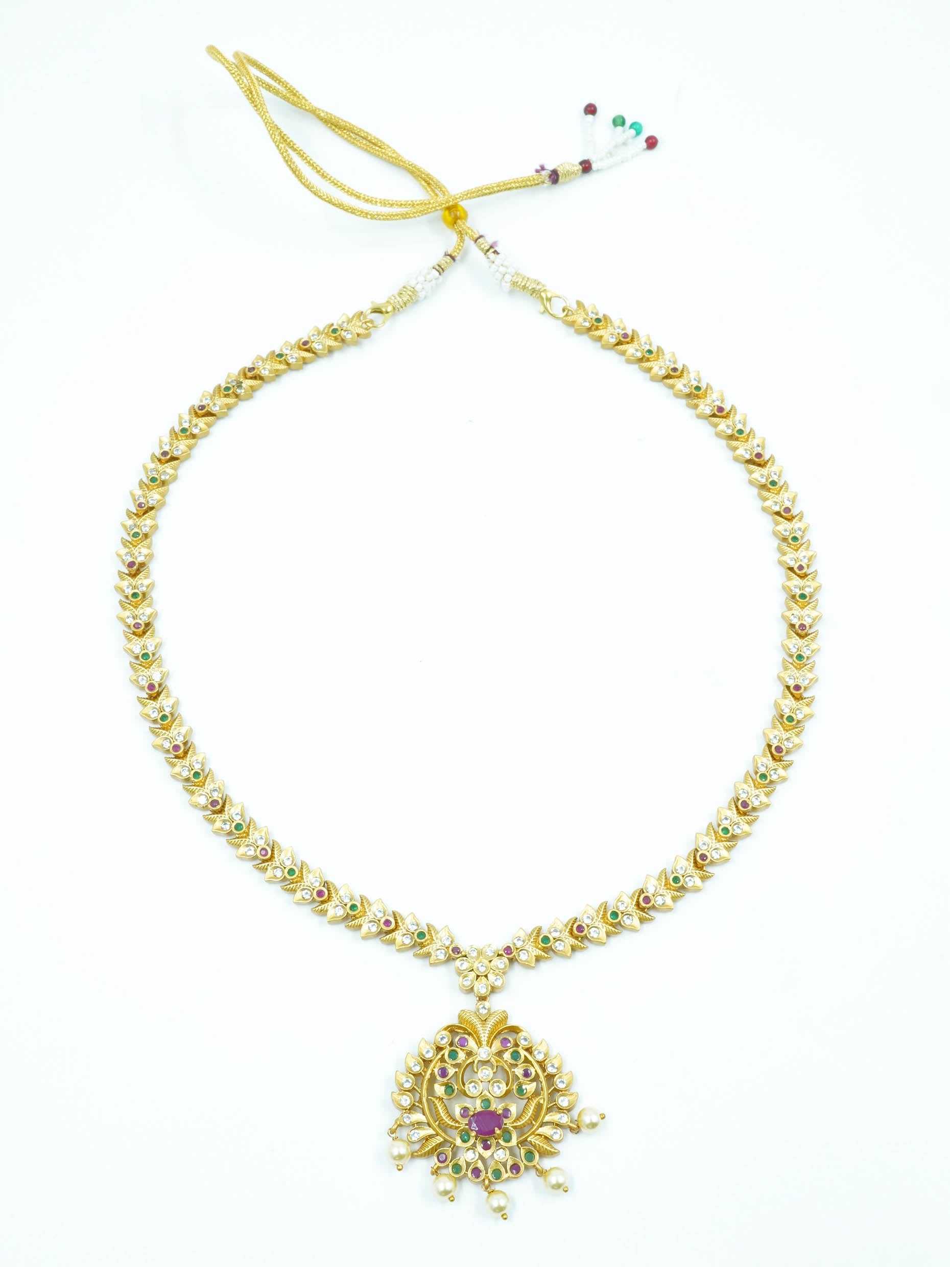 Antique Premium Matt Finish Long Necklace Set/Long Hara with Stones Exclusive Design NTB11-710-3439N