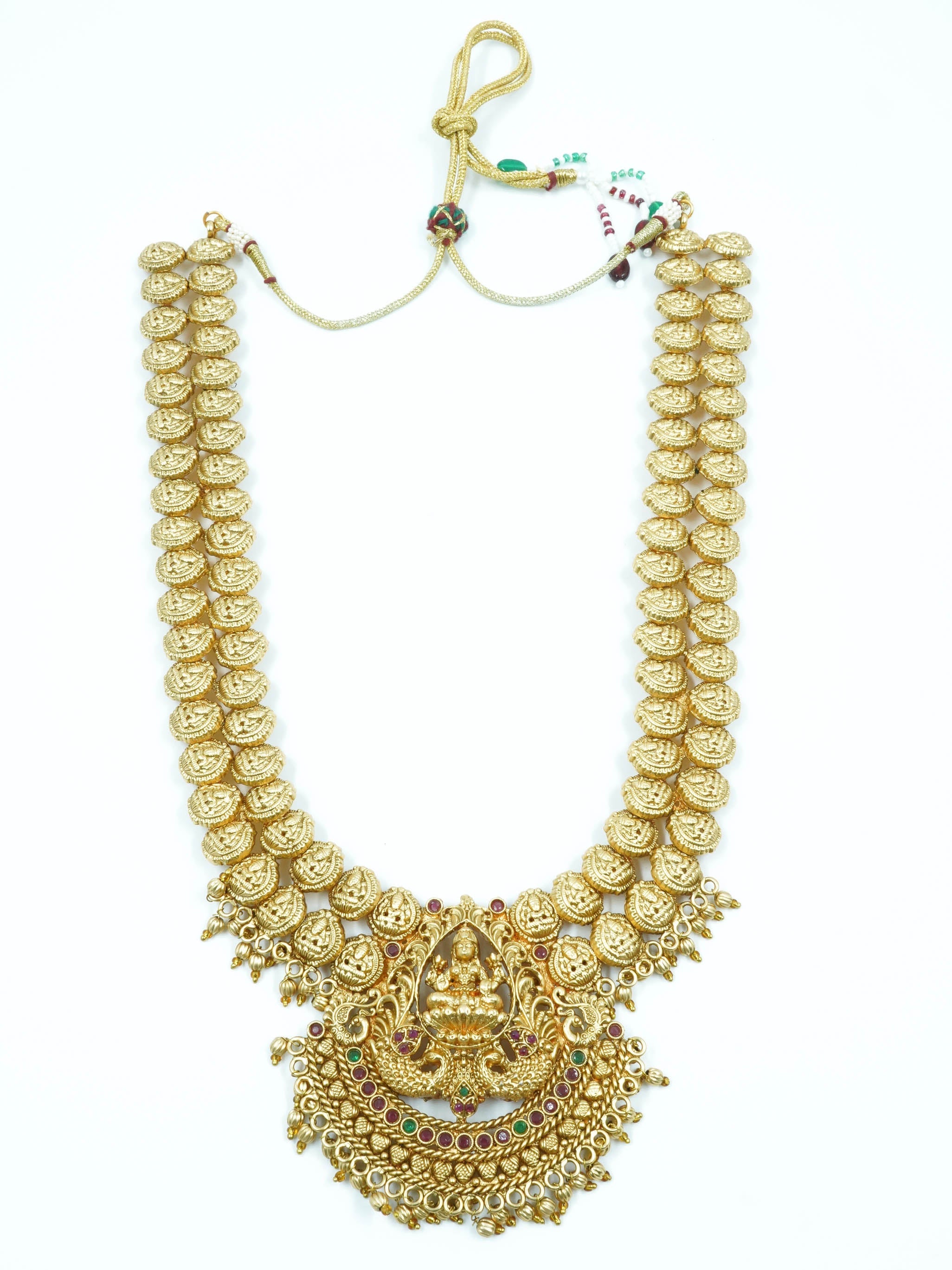 Antique finish 1st premium quality Ruby haram/Long necklace set 12061N