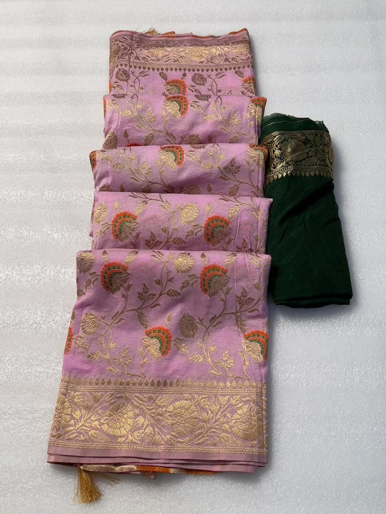 Banarasi Georgette with all over work Saree 14672N