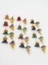 Colored stone studs/Earrings Pastel colors Set of 12 colors 11179N