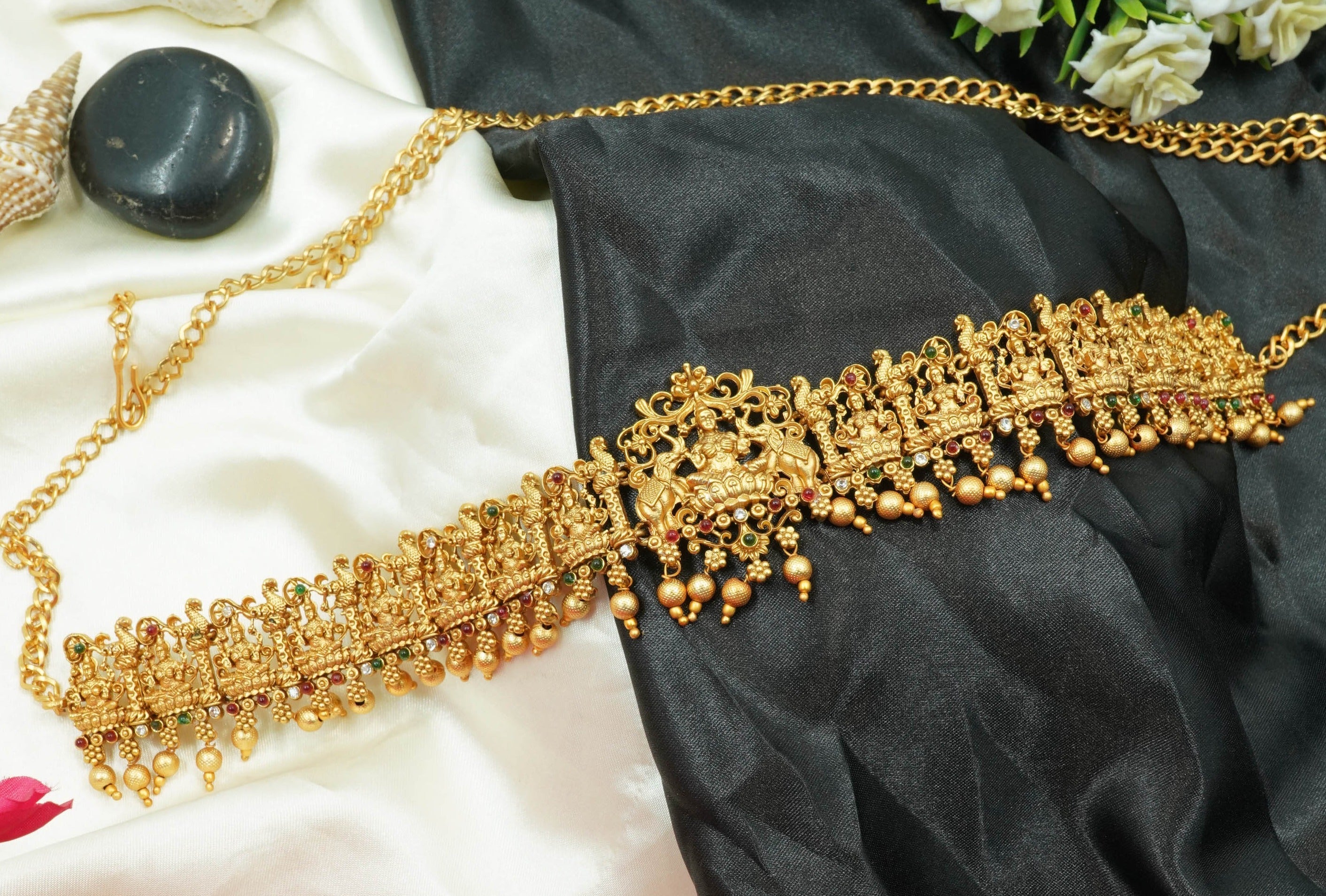 Designer Antique Gold finish Free Size  Vodiannam/Waist belt/Kamar bandh 10764N