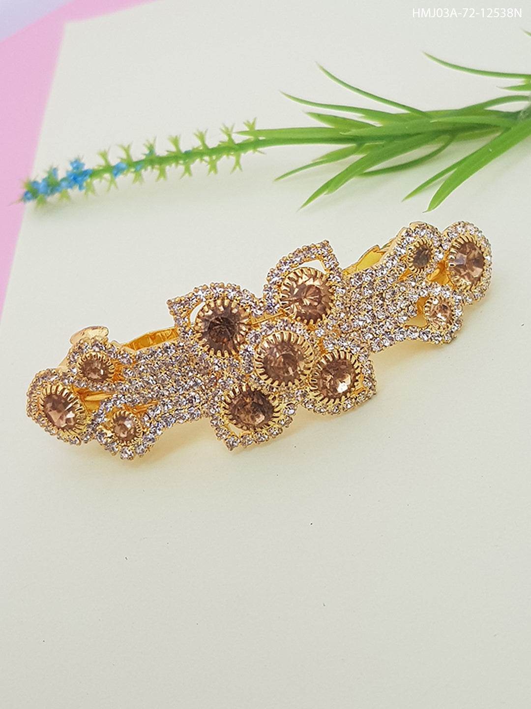 Designer Hair Clips with CZ stones 12538N