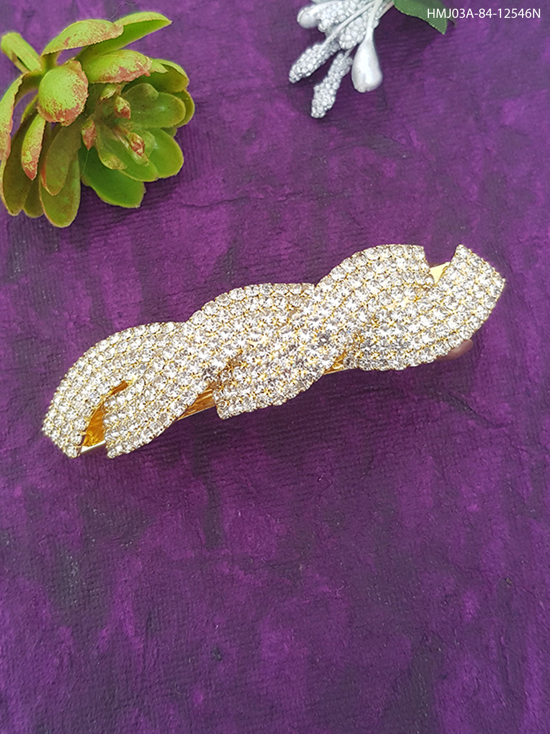 Designer Hair Clips with CZ stones 12546N