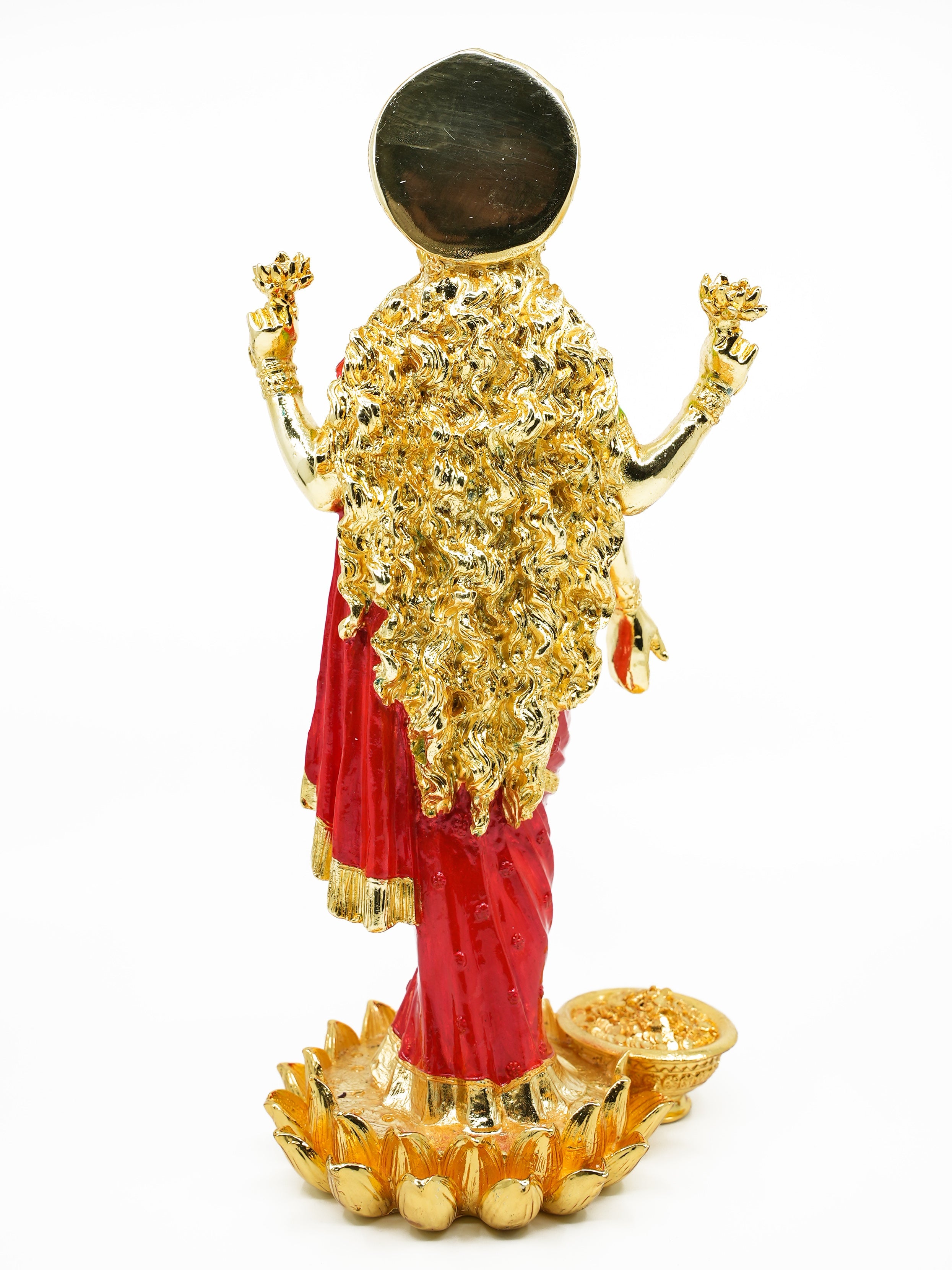 Dhanwantari Laxmi Gold Platedstanding Marble idol 24cm Height 10188N
