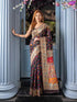 Embroidered, Woven, Floral Print Banarasi Silk Blend Saree (Black)