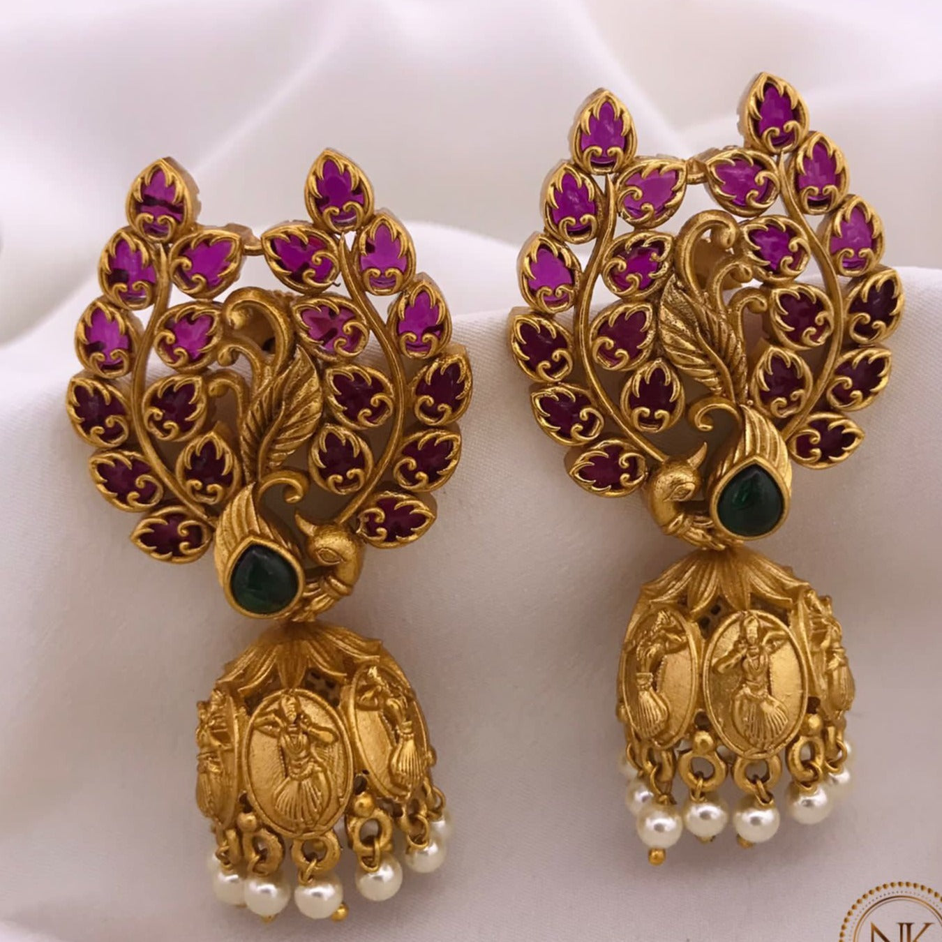 Exclusive Kemp studded Gold Plated Jhumki / Earrings 9563N