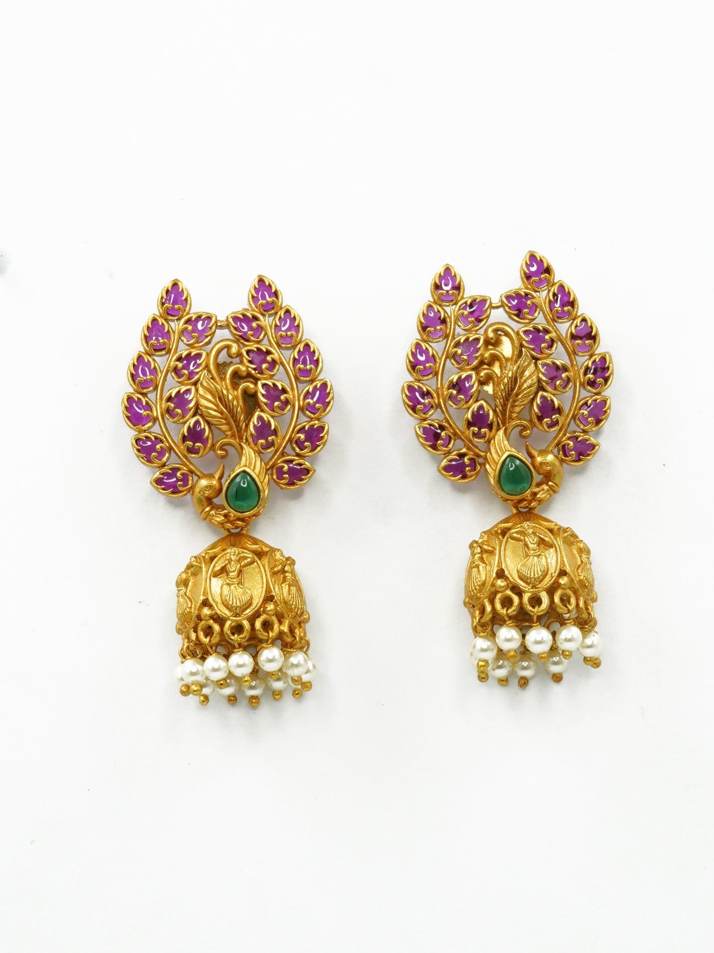 Exclusive Kemp studded Gold Plated Jhumki / Earrings 9563N