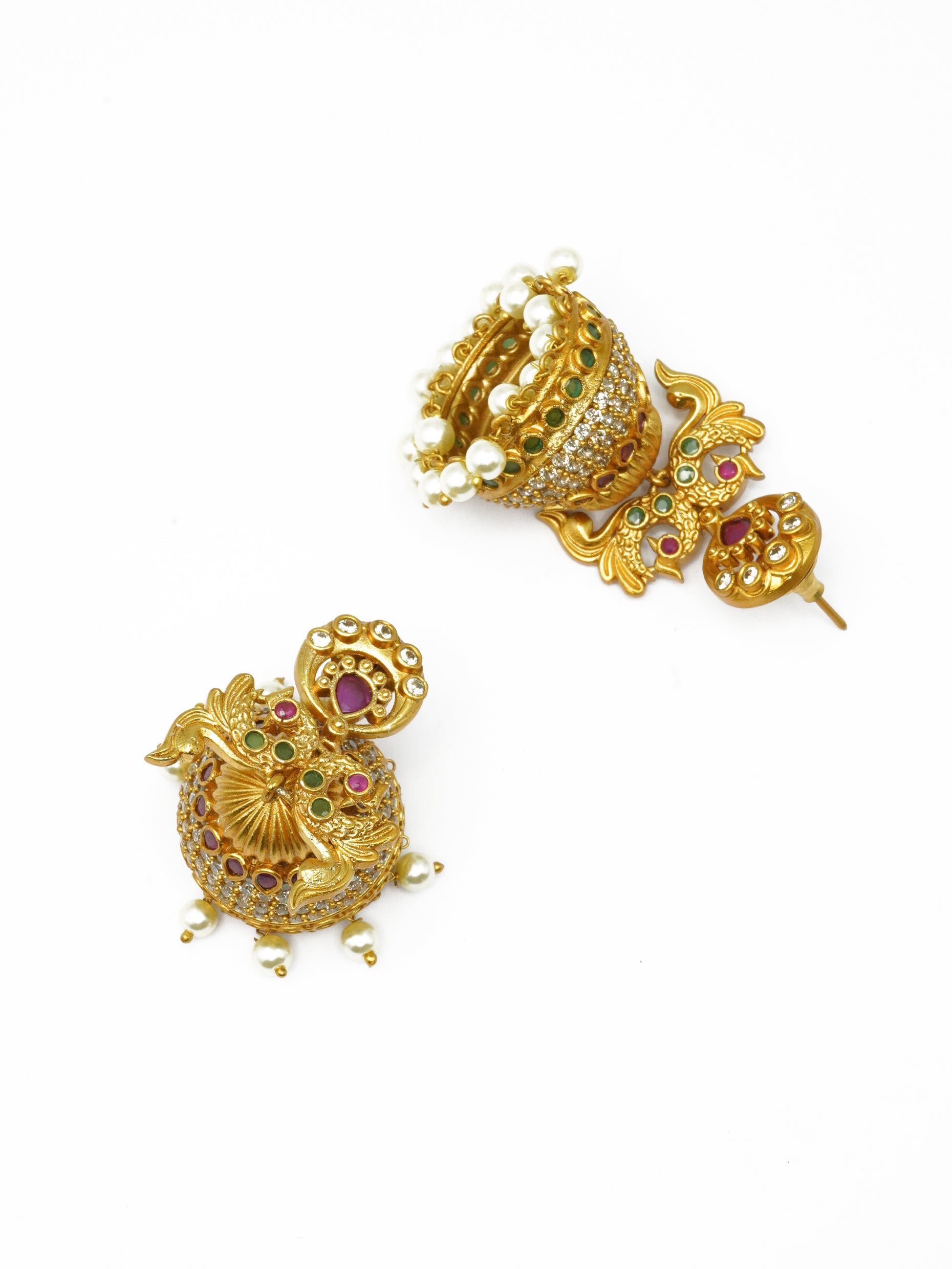 Exclusive Kemp studded Gold Plated Jhumki / Earrings 9564N