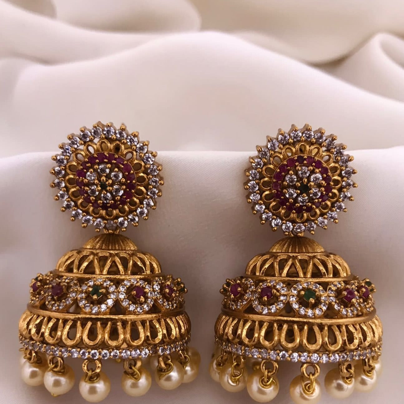 Exclusive Kemp studded Gold Plated Jhumki / Earrings 9567N