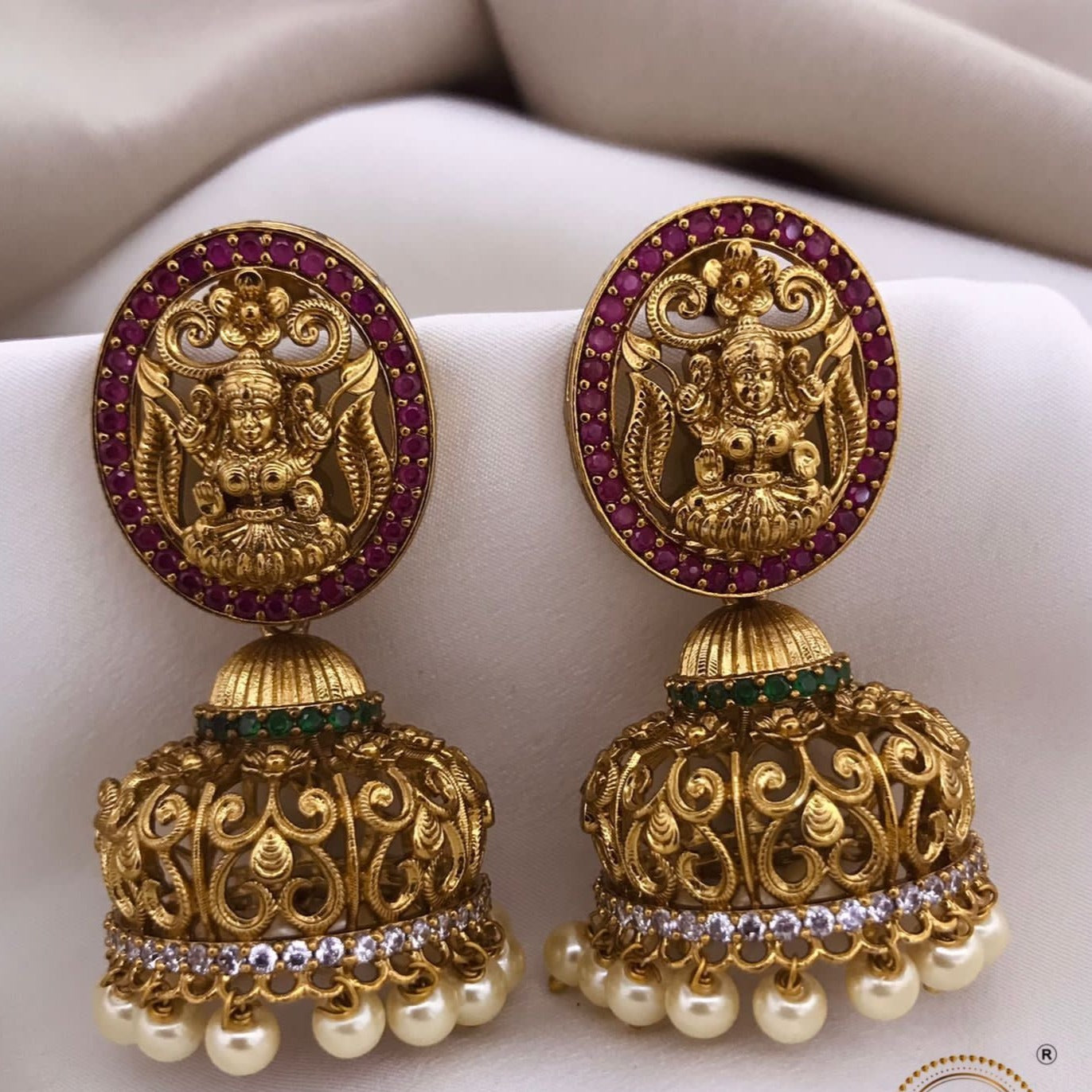 Exclusive Kemp studded Gold Plated Jhumki / Earrings 9569N