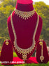 Exclusive Sayara AD Collection High Quality Multi Colour AD Bridal Wear Necklace Set Combo (Long+short) with Maang Tikka NAG01-1984-6066N