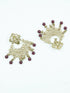 Faint gold finish Earring/jhumka/Dangler with Brown Color Stones 11811N
