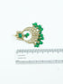 Faint gold finish Earring/jhumka/Dangler with Mang Tikka with Irish Green Color Stones 11764N