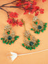 Faint gold finish Earring/jhumka/Dangler with Mang Tikka with Multi Color Stones 11760N