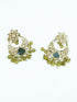 Faint gold finish Earring/jhumka/Dangler with Mang Tikka with Multi Color Stones 11761N