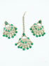 Faint gold finish Earring/jhumka/Dangler with Mang Tikka with Multi Color Stones 11772N