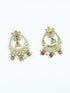 Faint gold finish Earring/jhumka/Dangler with Mang Tikka with Multi color Drops 11814N