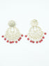 Faint gold finish Earring/jhumka/Dangler with Red Color Drops 11804N