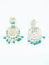Faint gold finish Earring/jhumka/Dangler with Turqoise Color Stones 11807N