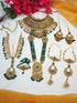 Fancy Dulhan set Gold Polish Bridal jewelry Set combo 10559N