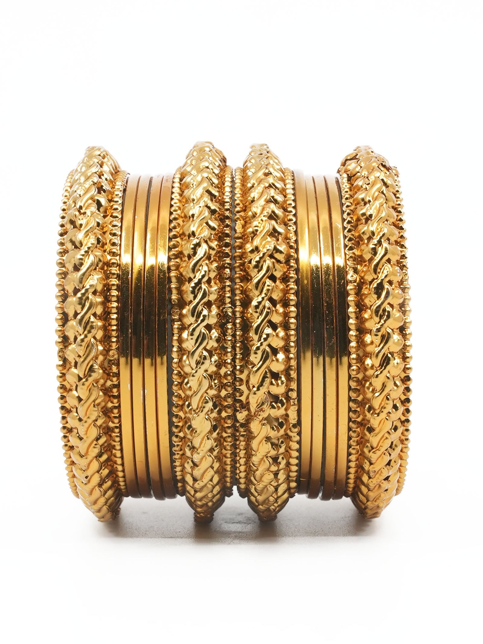 Fancy Mehendi Gold Plated Bangles Set of 12 bangles 11419K