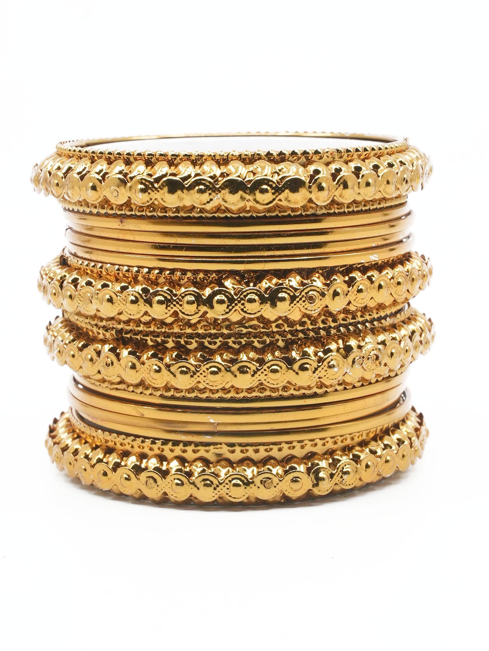 Fancy Mehendi Gold Plated Bangles Set of 12 bangles 11431K