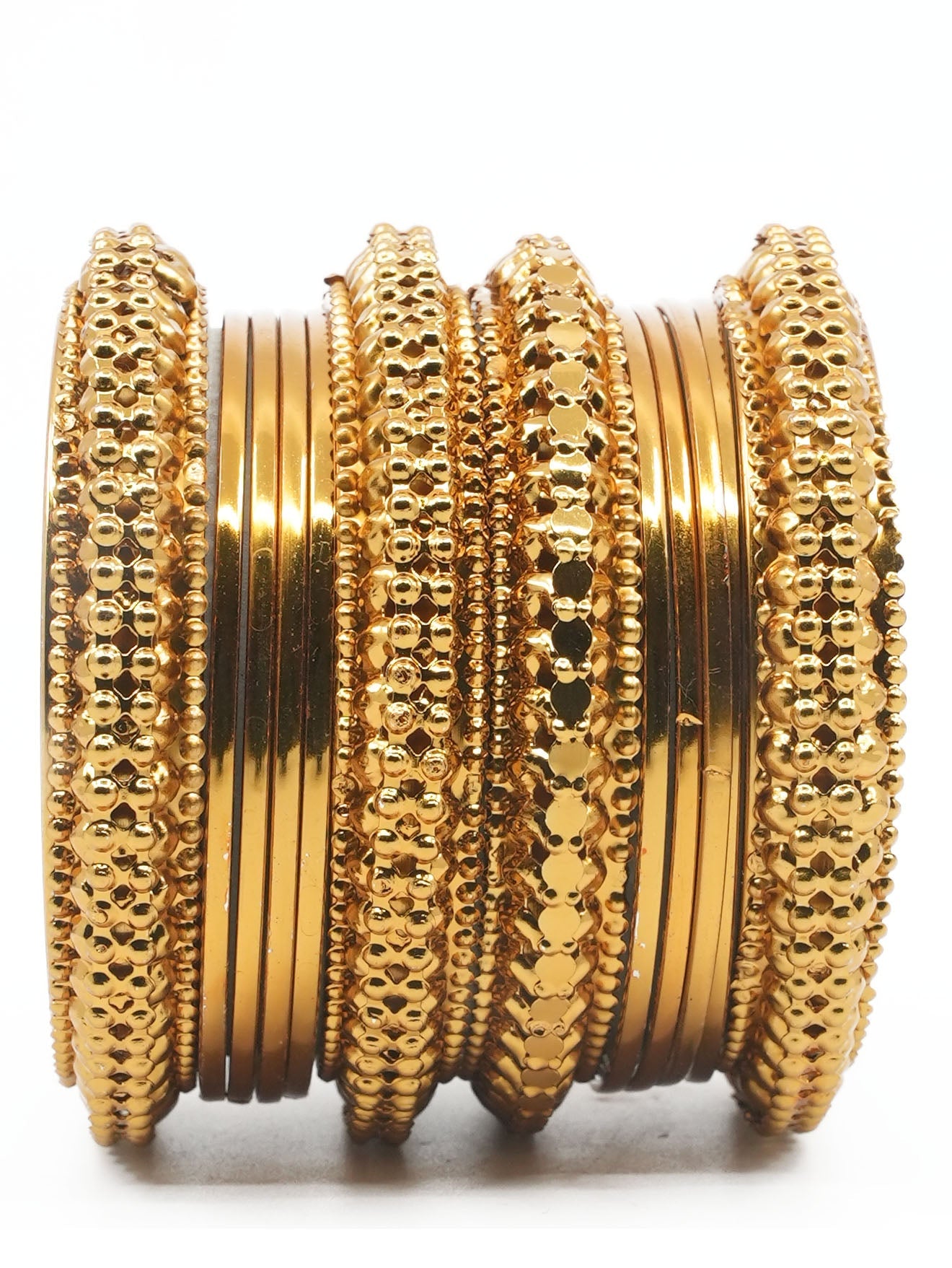Fancy Mehendi Gold Plated Bangles Set of 12 bangles 11437K