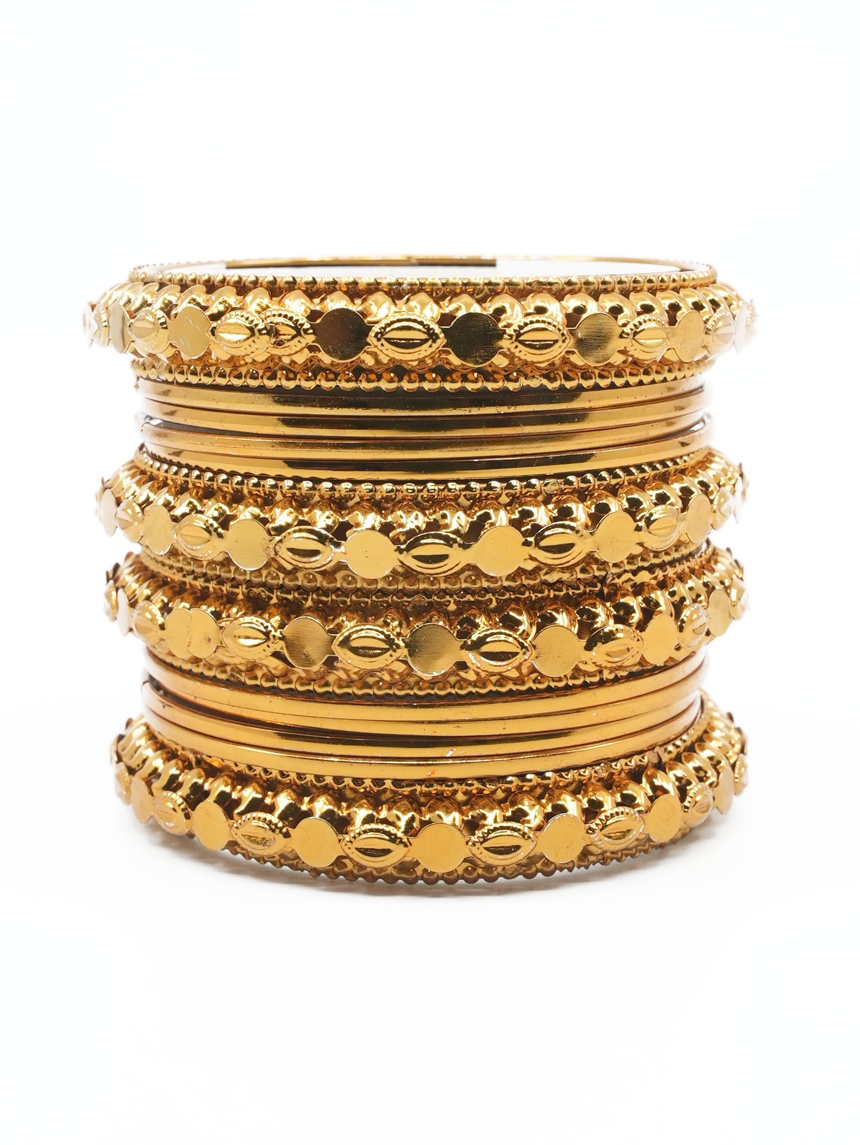 Fancy Mehendi Gold Plated Bangles Set of 12 bangles 11443K