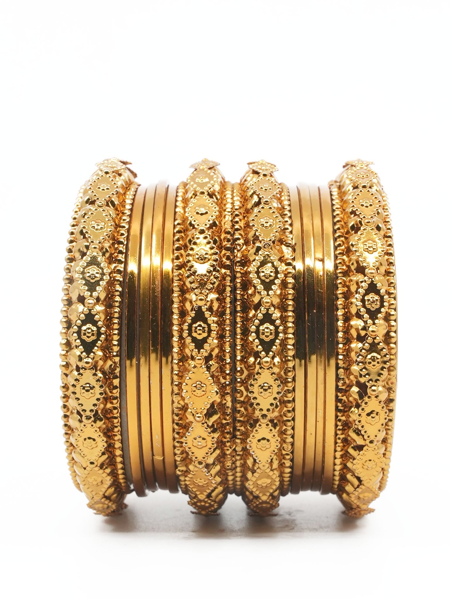 Fancy Mehendi Gold Plated Bangles Set of 12 bangles 11461K