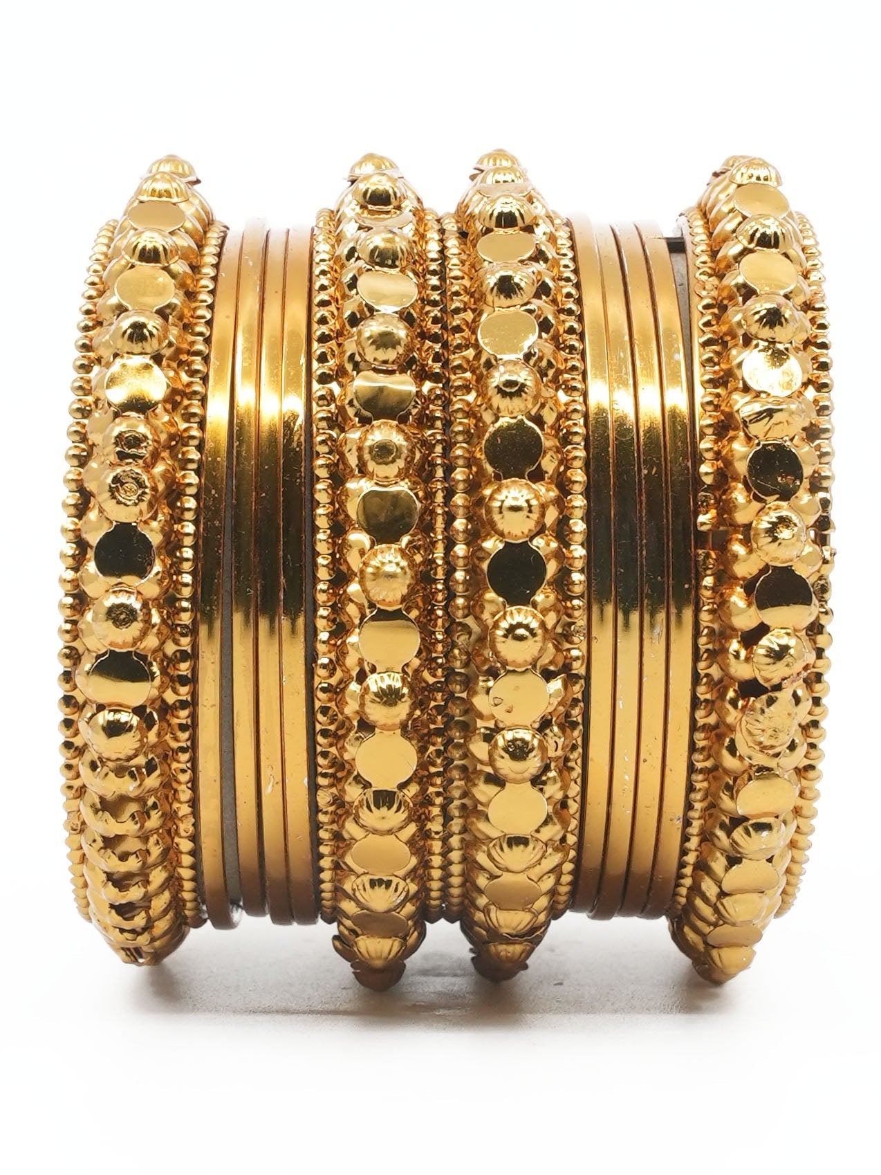 Fancy Mehendi Gold Plated Bangles Set of 12 bangles 11473K