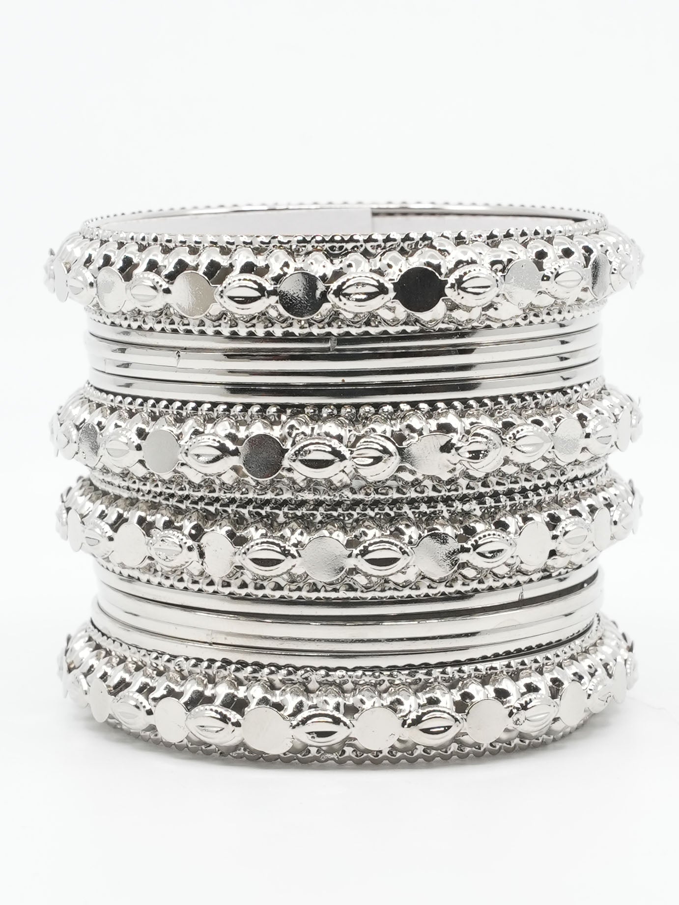 Fancy Silver Plated Bangles Set of 12 bangles 11440K