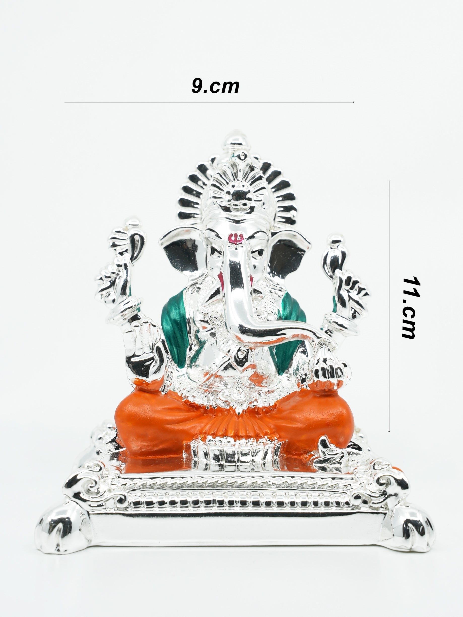 Ganesha Gold Plated charaspat Marble idol 10cm Height 10193N