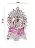 Ganesha Silver Plated Marble idol 9 cm Height