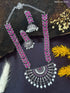 German Silver Plated oxidised Long multicolor stone Necklace set 12418N