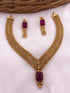 Gold Finish Multicolor simple Necklace set 9710N
