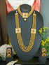 Gold Finish Necklace Combo Set with Artificial Stones 10348N