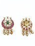 Gold Finish choker Chand bali pattern choker necklace set 10617N