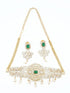 Gold Finish choker Star pattern necklace set 11131N