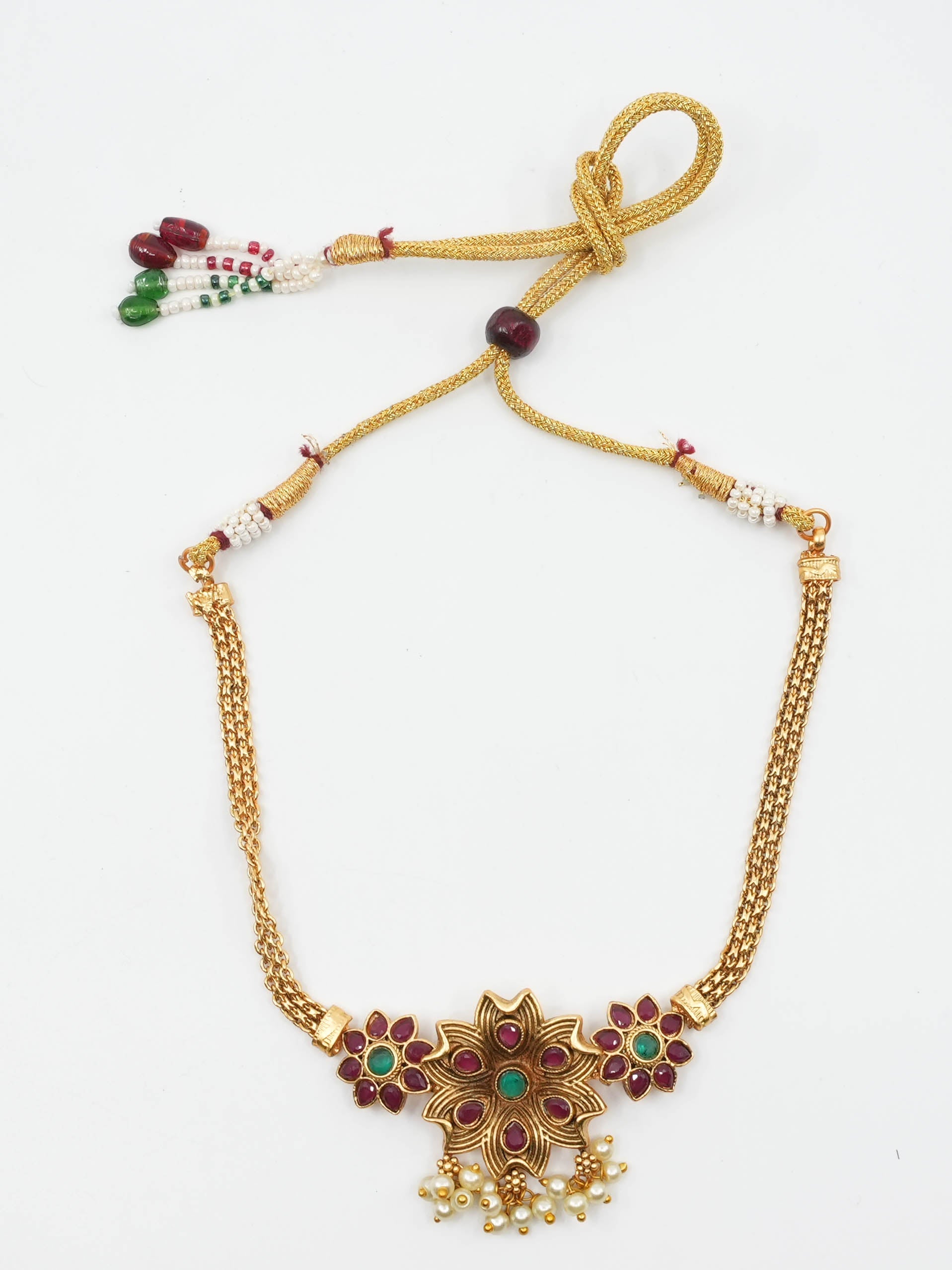 Gold Finish choker necklace set 11364N