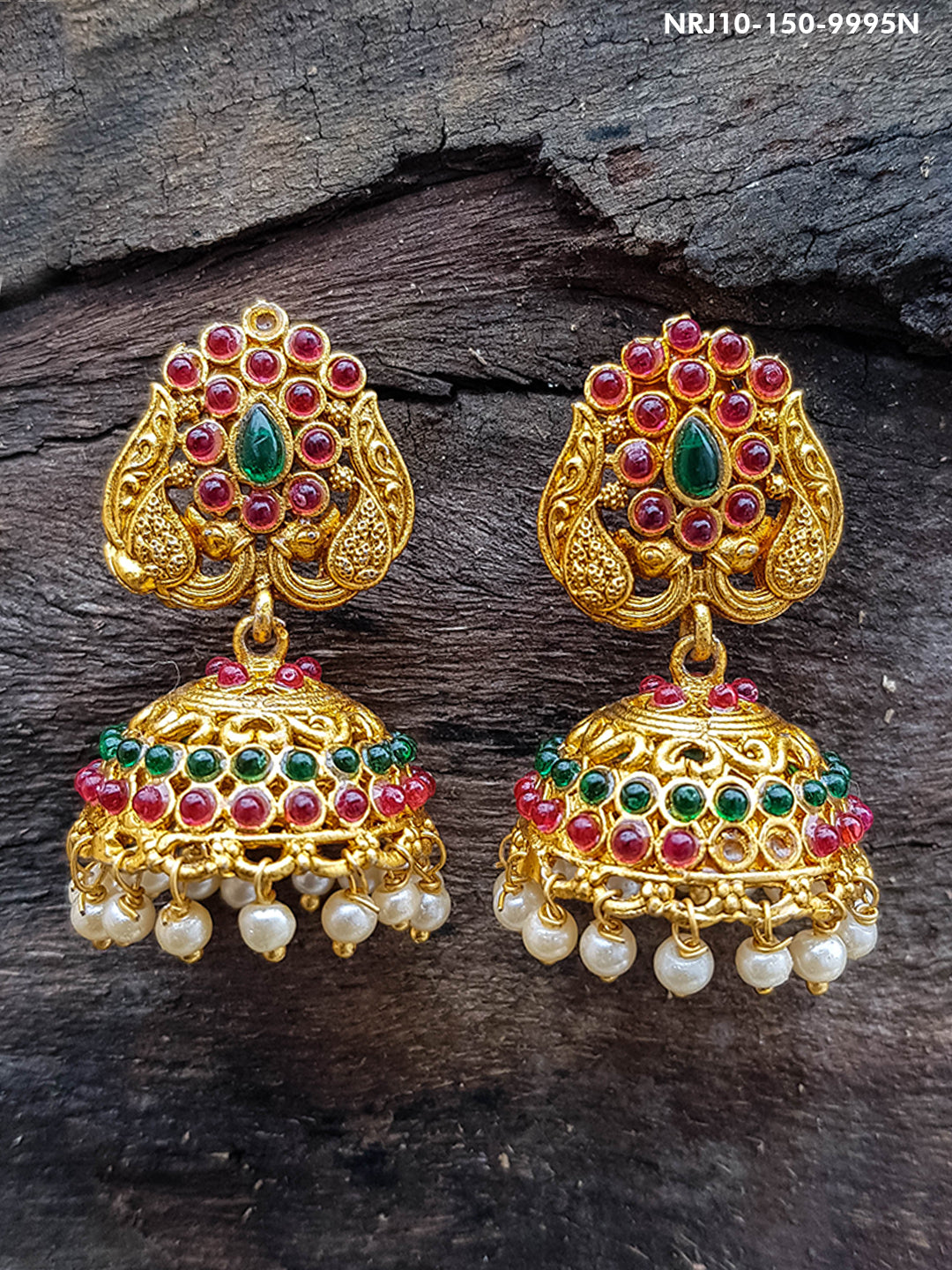 Gold Plated AD Studded earrings / Jumki 9995N