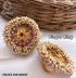 Gold Plated Adjustable Size Finger ring with Stones and Pearls 6892N