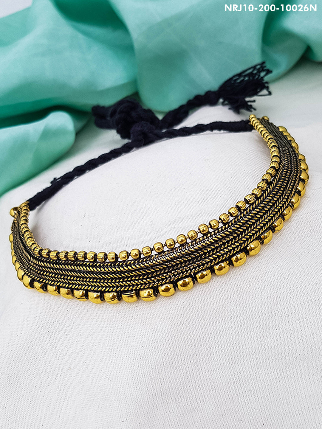 Gold Plated Chi Necklace (Only Necklace) with Artificial Stones 10026N