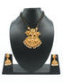 Gold Plated Classic Pendant design with Black crystal mala 5945N