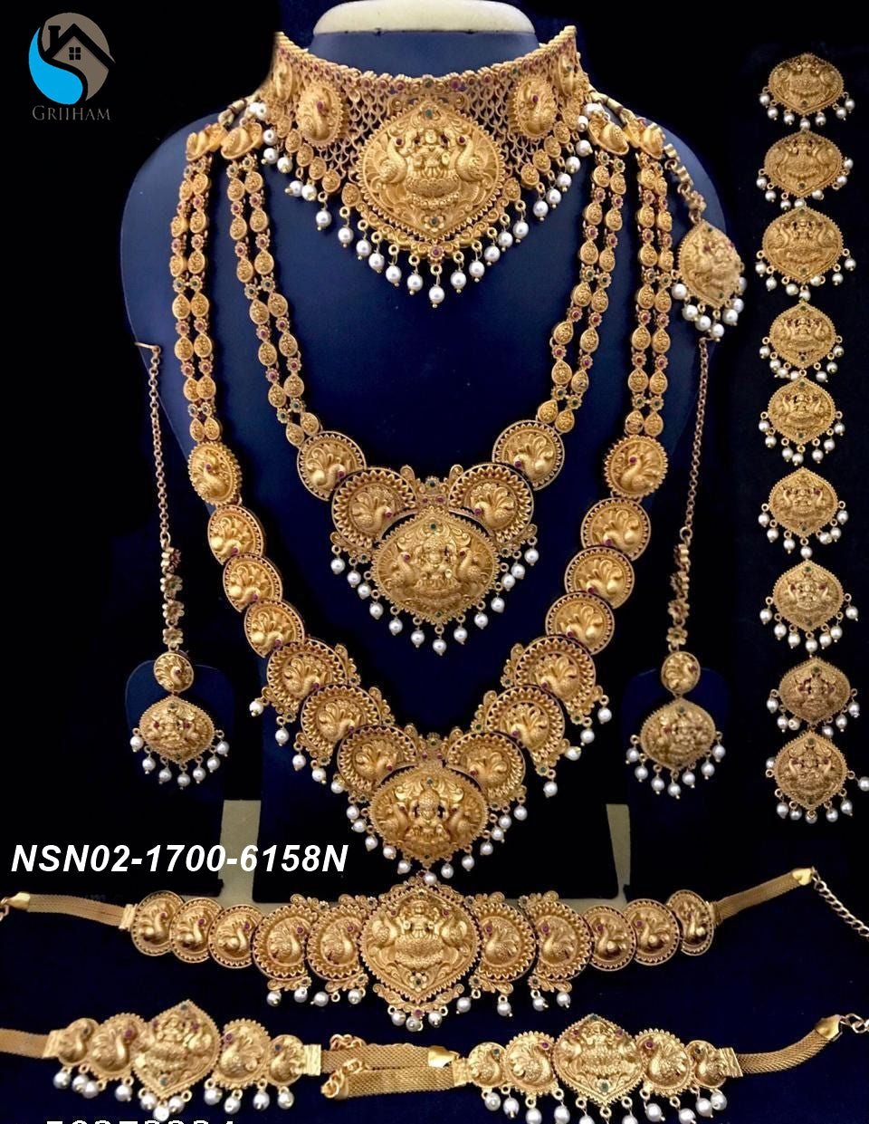 Gold Plated Complete Wedding Jewellery Combo Set superhit design 6158N