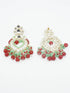 Gold Plated Designer Maroon and mint green beads with kundans hangings Earring / Jhumka 9443N