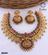 Gold Plated Designer Necklace With Laxmi with diff Colours 8867N-Necklace Set-Griiham-Multi-Griiham