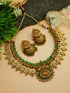 Gold Plated Designer Necklace With Laxmi with diff Colours 8867N