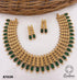 Gold Plated Elegant All occasions Broad Necklace Set with diff Colours 8701N